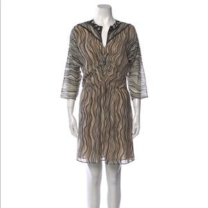 CHLOE Silk Flowy Ethereal Print Shift Dress Modern Femininity